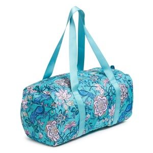 NEW Vera Bradley Lighten Up Large Traveler Duffel - Peacock Garden